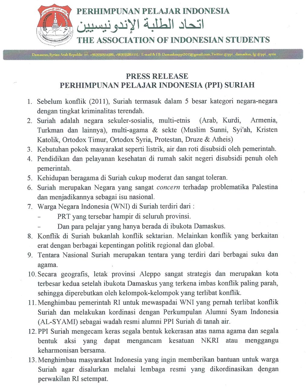 Detail Contoh Press Release Klarifikasi Nomer 23