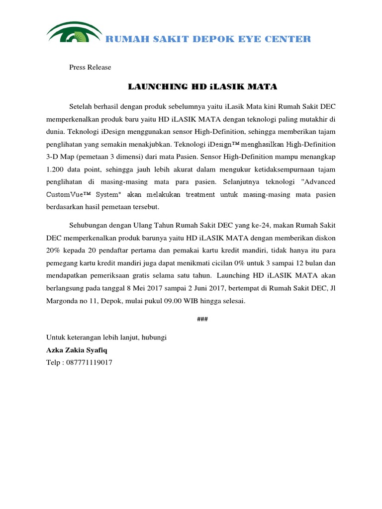 Download Contoh Press Release Launching Produk Nomer 14