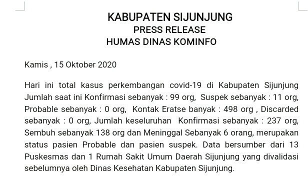 Detail Contoh Press Release Pemerintahan Nomer 31