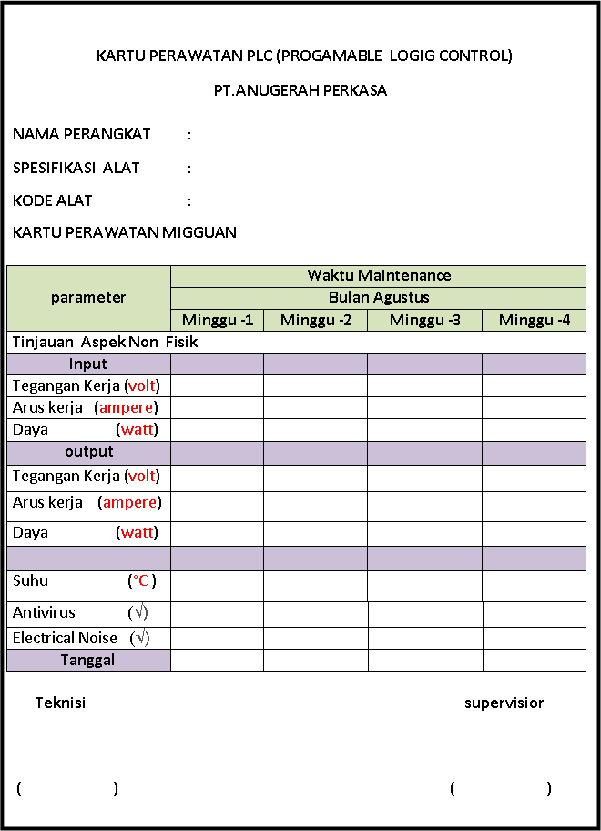 Detail Contoh Preventive Maintenance Nomer 26