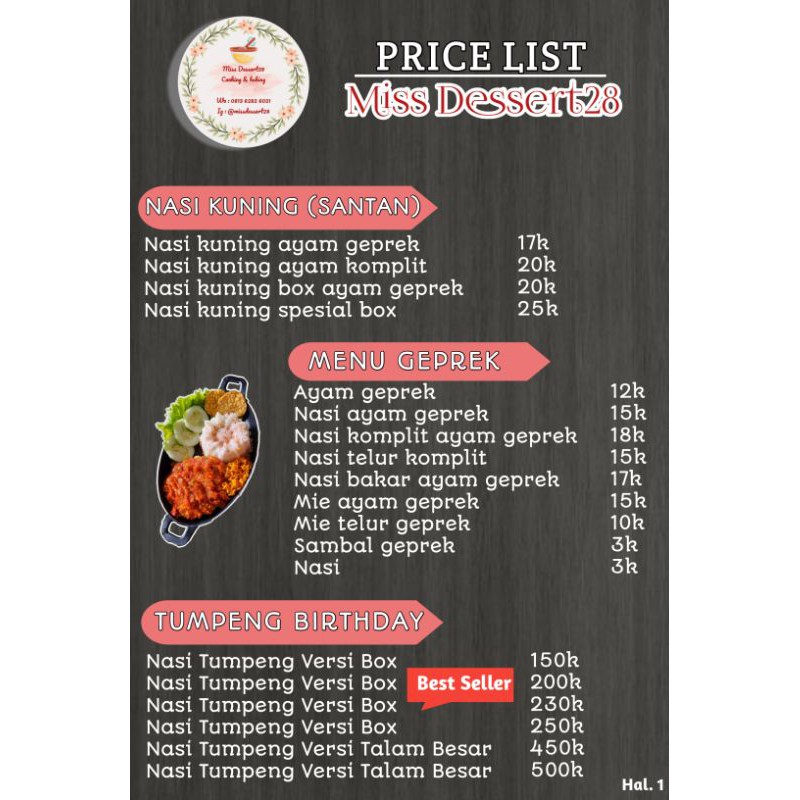 Contoh Price List Makanan - KibrisPDR