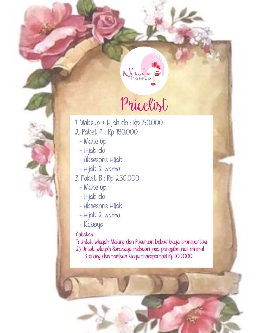 Detail Contoh Price List Makeup Nomer 43