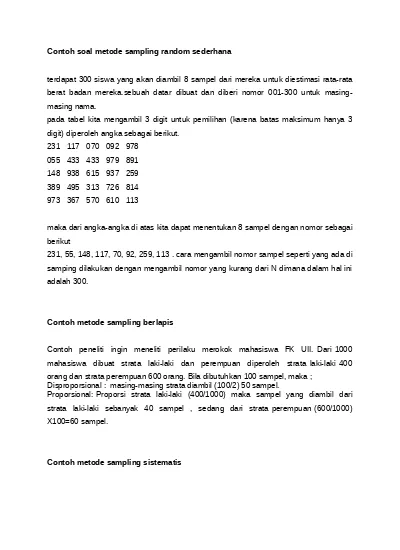 Detail Contoh Probability Sampling Nomer 30