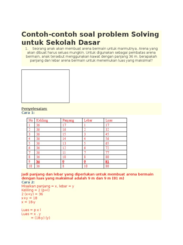 Detail Contoh Problem Solving Dan Penyelesaiannya Nomer 26