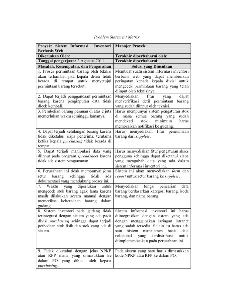Detail Contoh Problem Statement Nomer 7