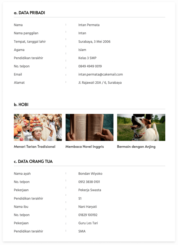 Detail Contoh Profil Diri Nomer 26