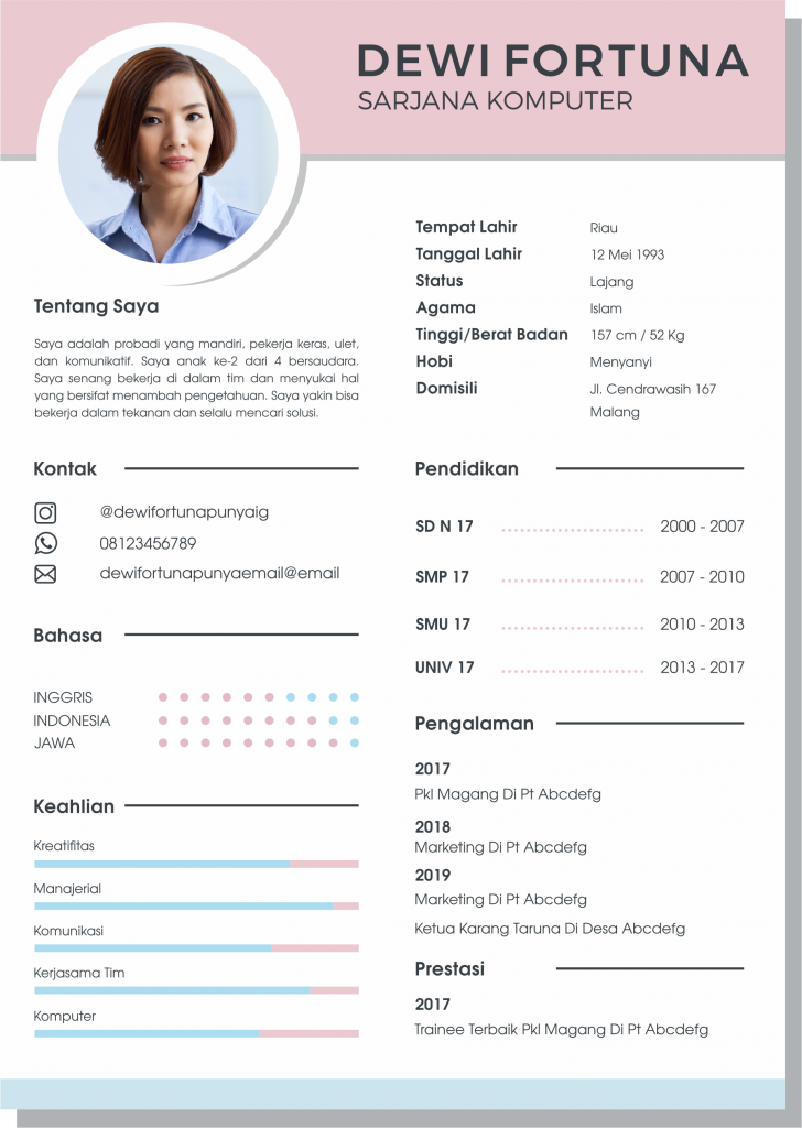 Detail Contoh Profil Diri Di Cv Nomer 16