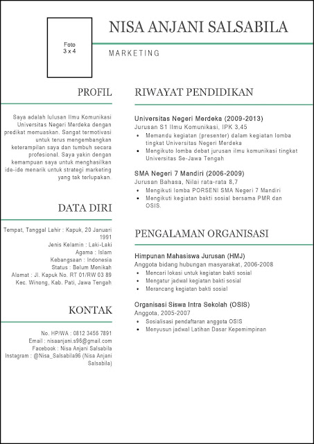 Detail Contoh Profil Diri Di Cv Nomer 52