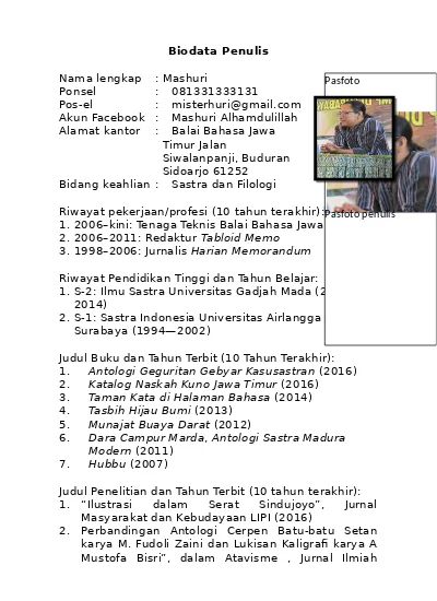 Detail Contoh Profil Penulis Nomer 33