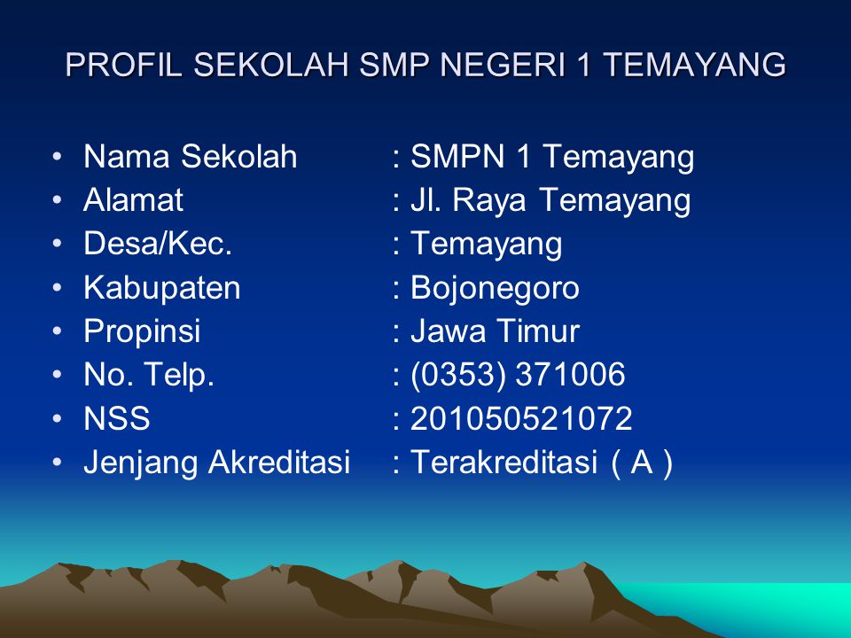 Detail Contoh Profil Sekolah Smp Nomer 7