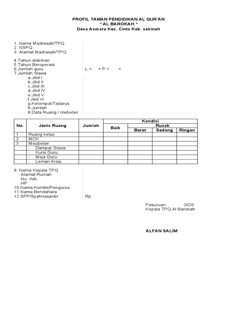 Detail Contoh Profil Tpq Nomer 9