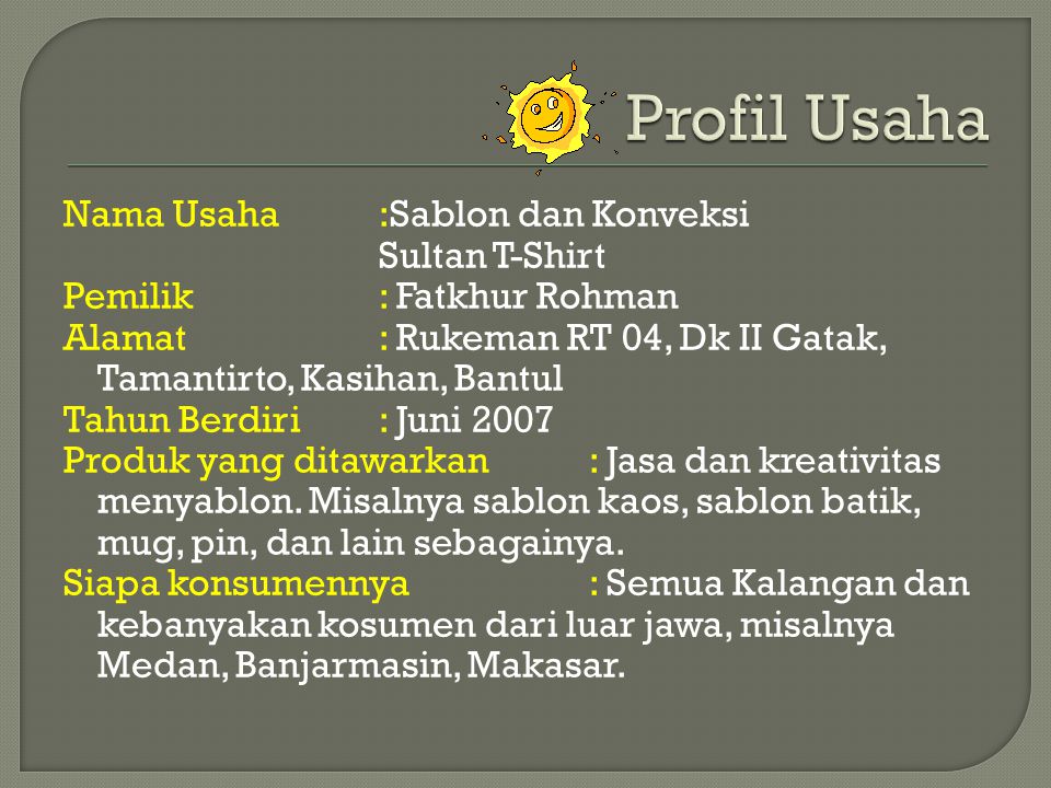 Detail Contoh Profil Umkm Nomer 16