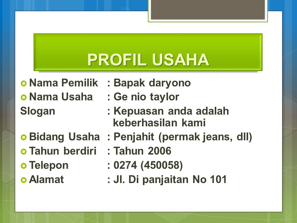 Detail Contoh Profil Umkm Nomer 36