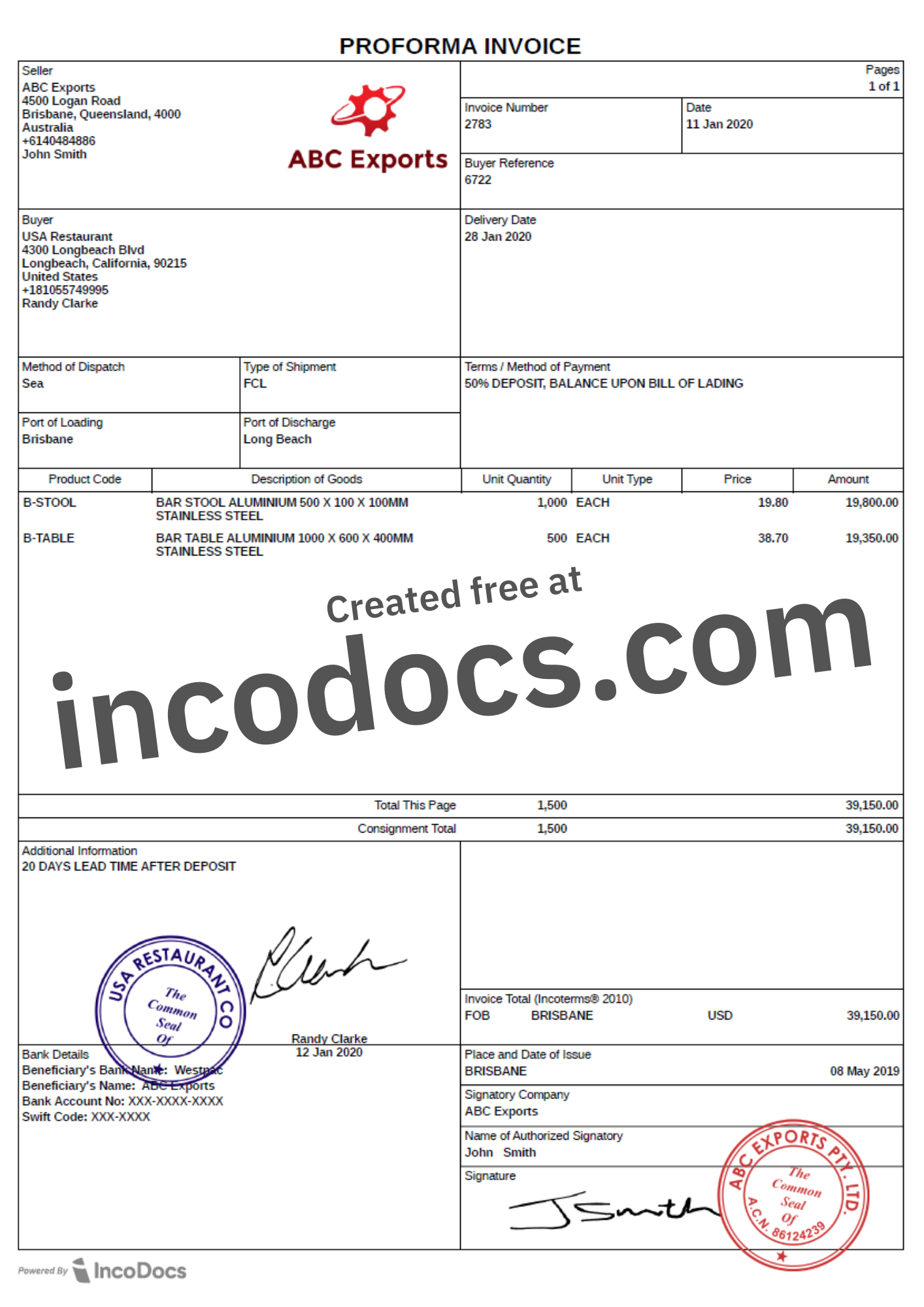 Detail Contoh Proforma Invoice Nomer 27