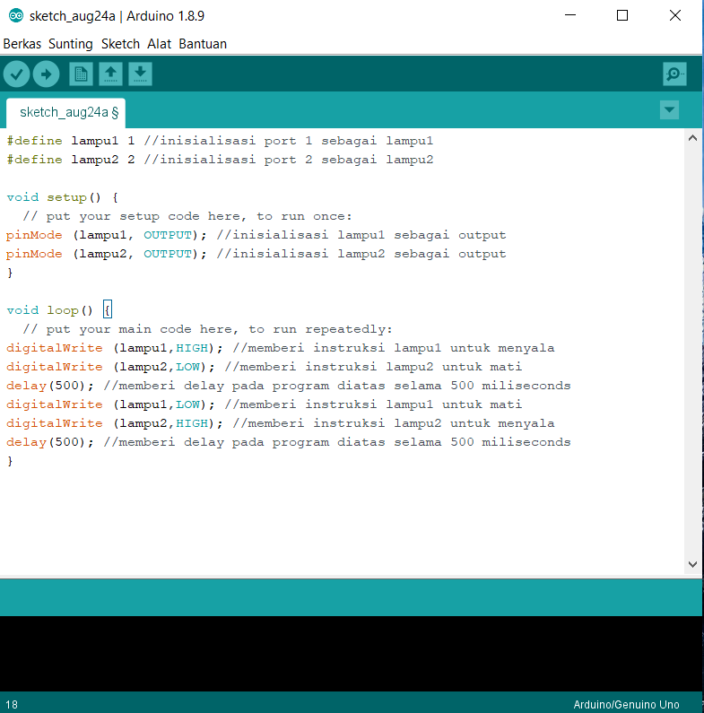 Detail contoh program arduino koleksi nomer 42