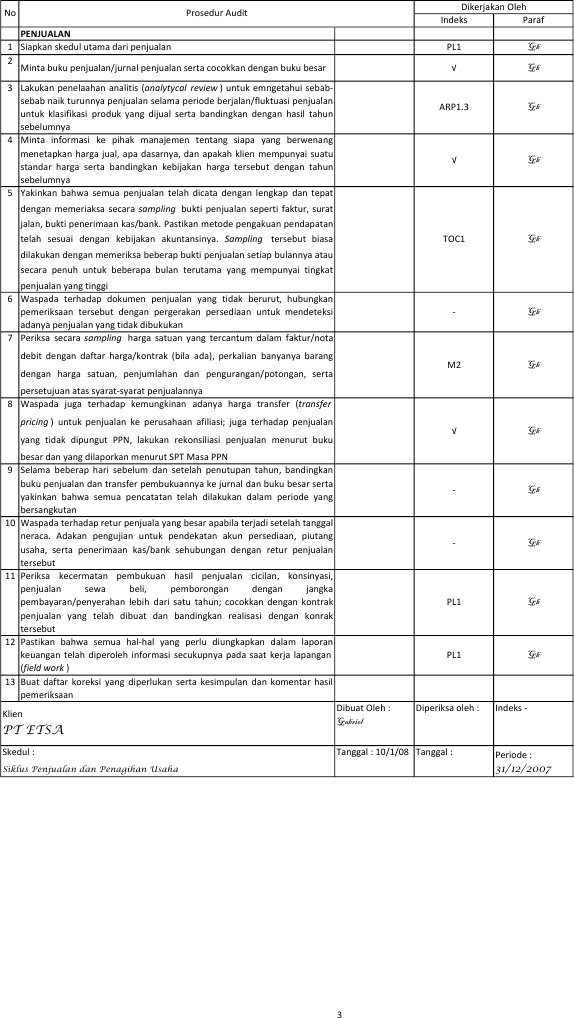 Detail Contoh Program Audit Nomer 12