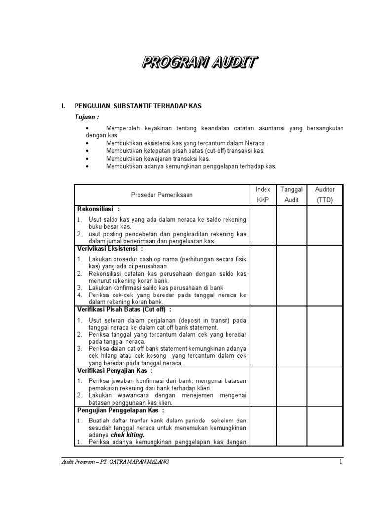 Detail Contoh Program Audit Nomer 23