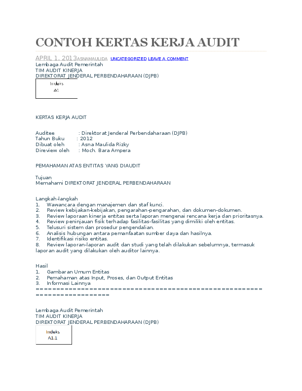 Detail Contoh Program Audit Nomer 29