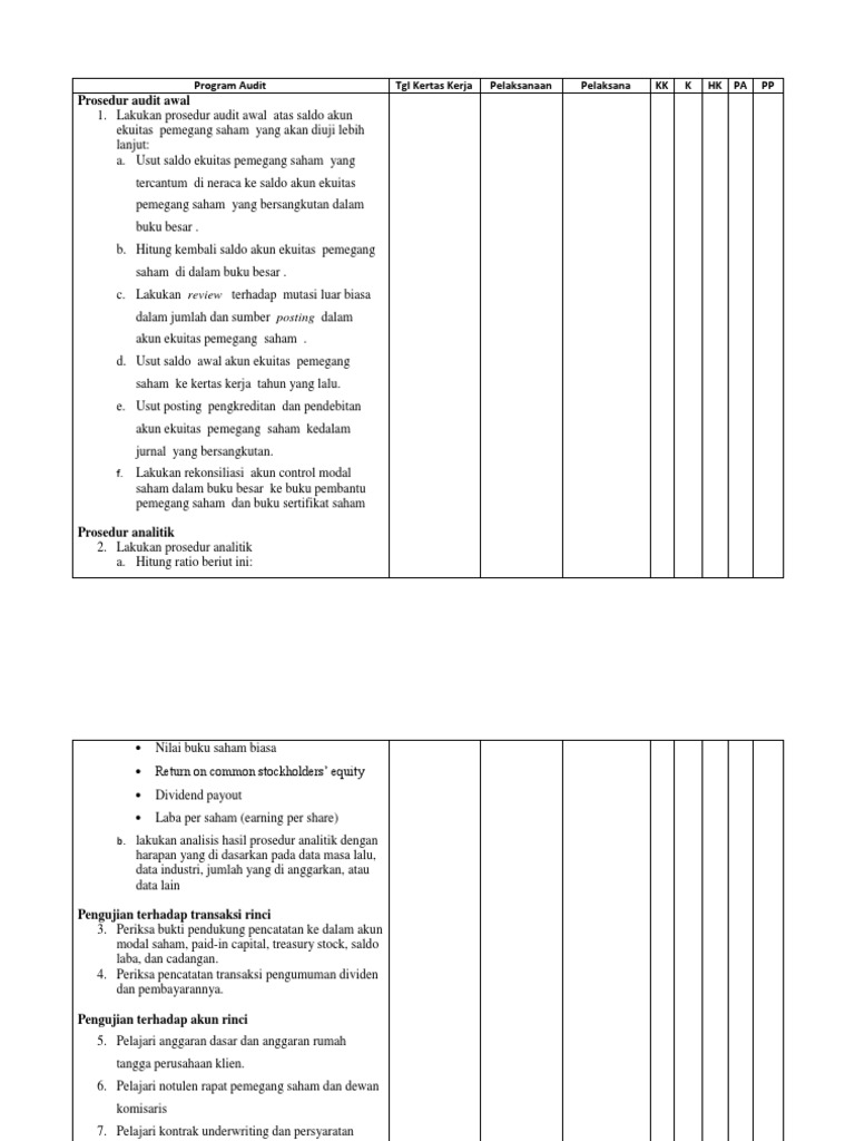 Detail Contoh Program Audit Nomer 32