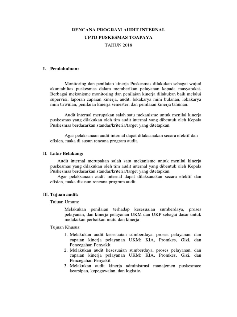Detail Contoh Program Audit Internal Perusahaan Nomer 11
