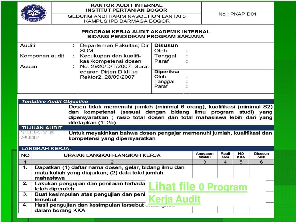 Detail Contoh Program Audit Internal Perusahaan Nomer 13