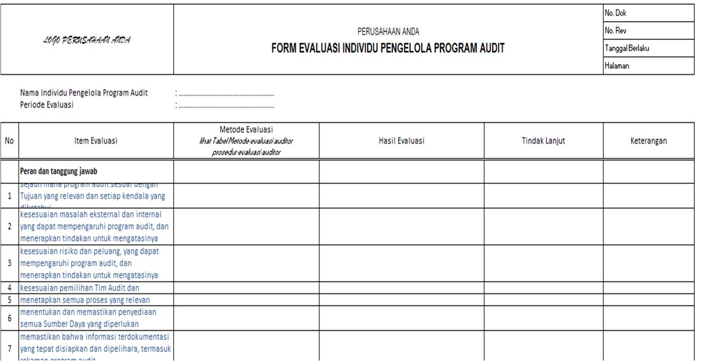 Detail Contoh Program Audit Internal Perusahaan Nomer 16