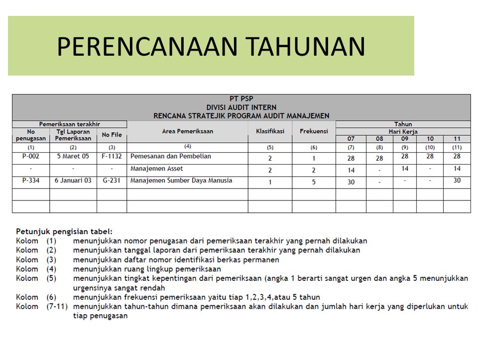 Detail Contoh Program Audit Internal Perusahaan Nomer 28