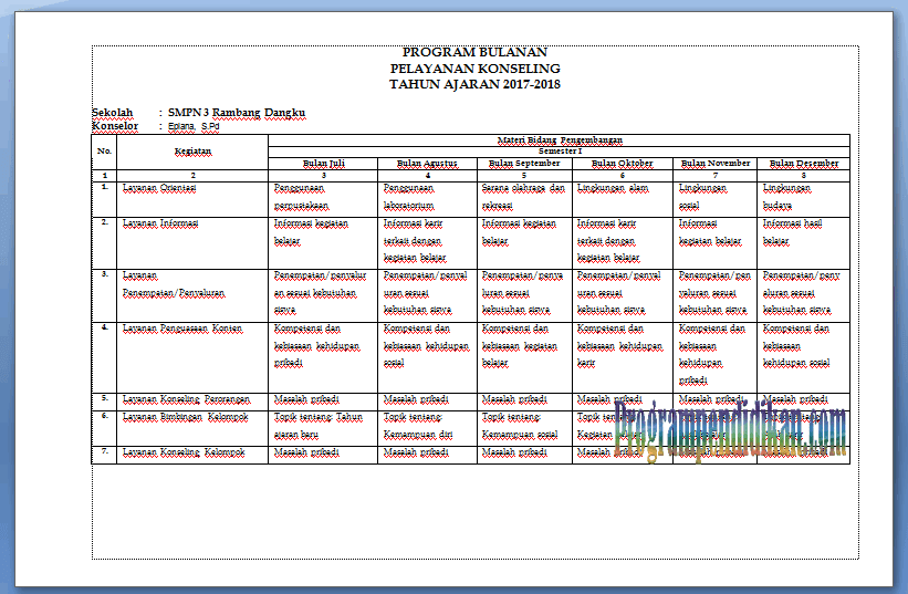 Detail Contoh Program Bk Nomer 20