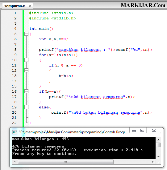 Detail Contoh Program C Nomer 6