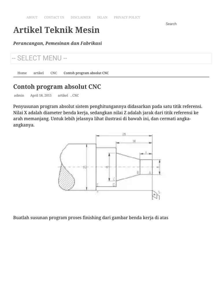 Detail Contoh Program Cnc Bubut Nomer 28