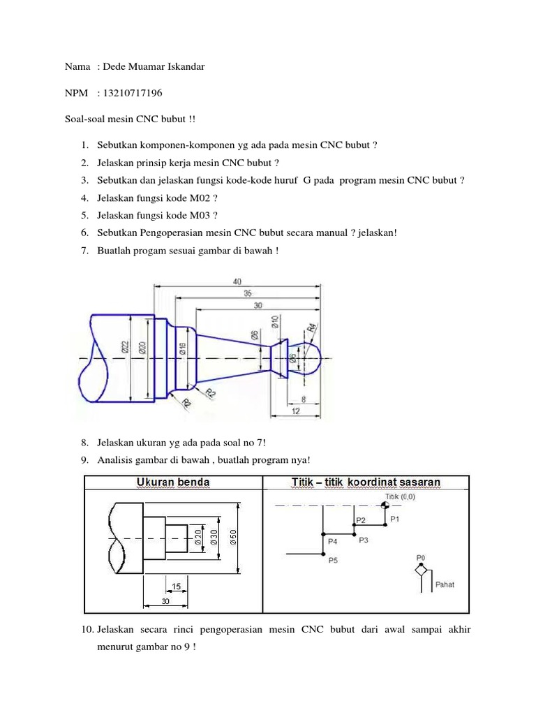 Detail Contoh Program Cnc Bubut Nomer 40