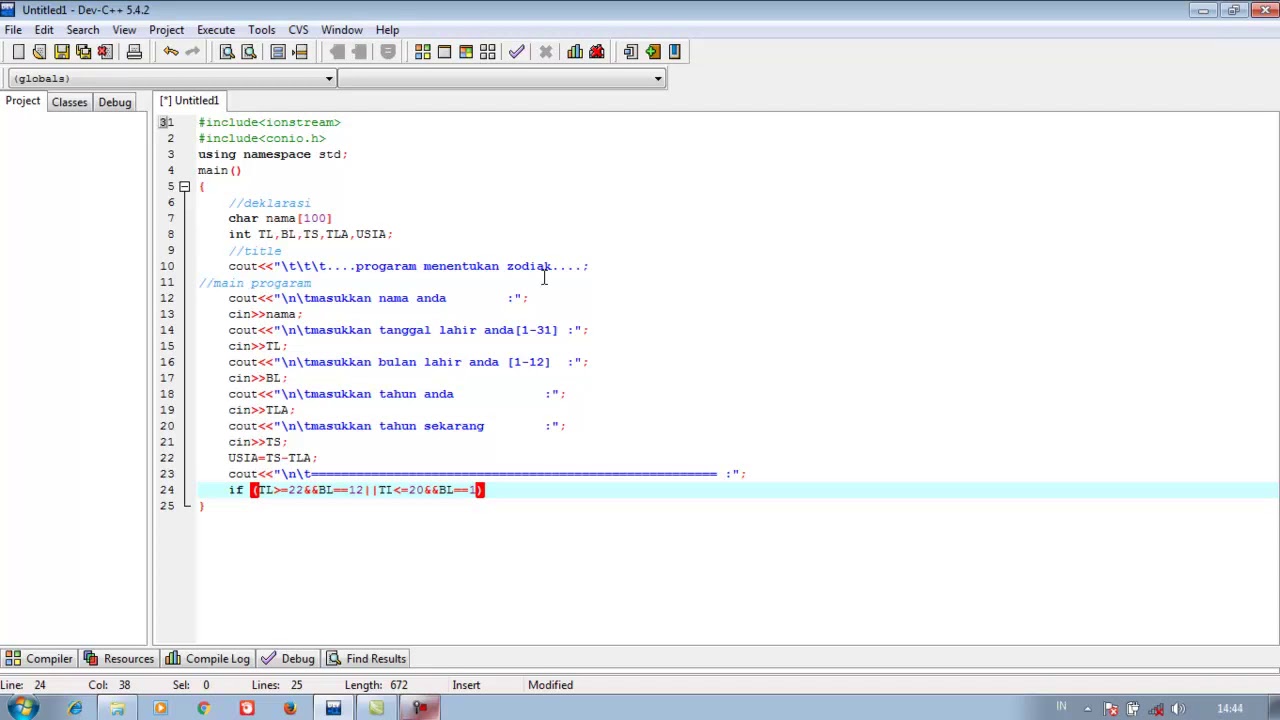 Detail Contoh Program Dev C Sederhana Nomer 11