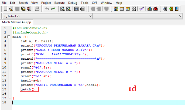 Detail Contoh Program Dev C Sederhana Nomer 45