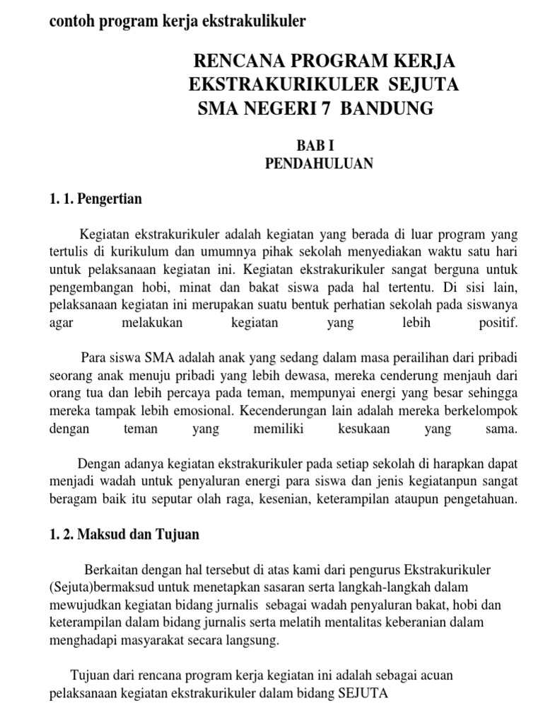 Detail Contoh Program Ekstrakurikuler Nomer 19