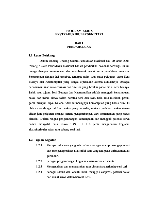 Detail Contoh Program Ekstrakurikuler Nomer 35