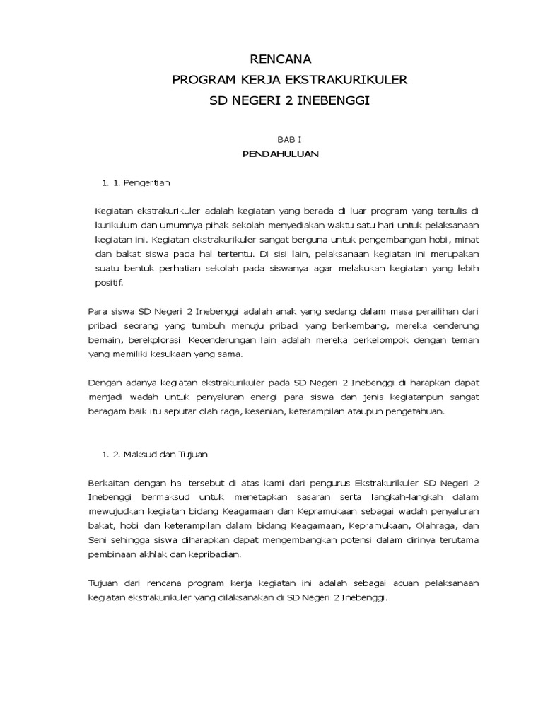 Detail Contoh Program Ekstrakurikuler Nomer 49