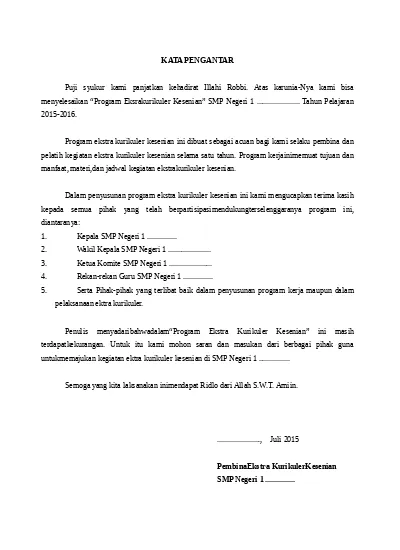 Detail Contoh Program Ekstrakurikuler Nomer 52
