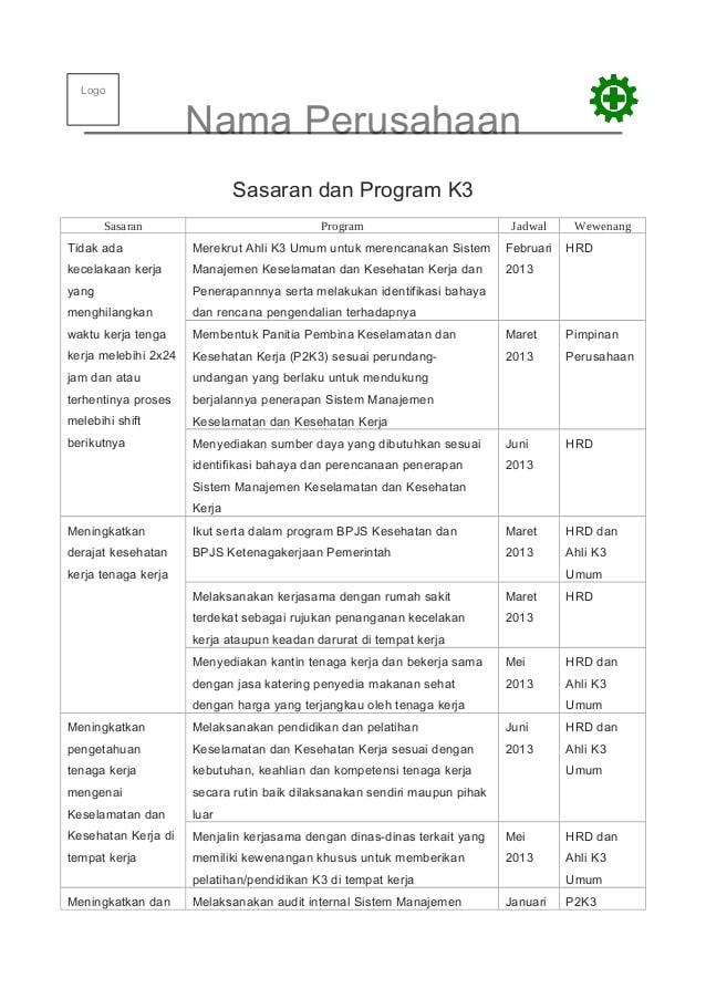 Detail Contoh Program K3 Nomer 22