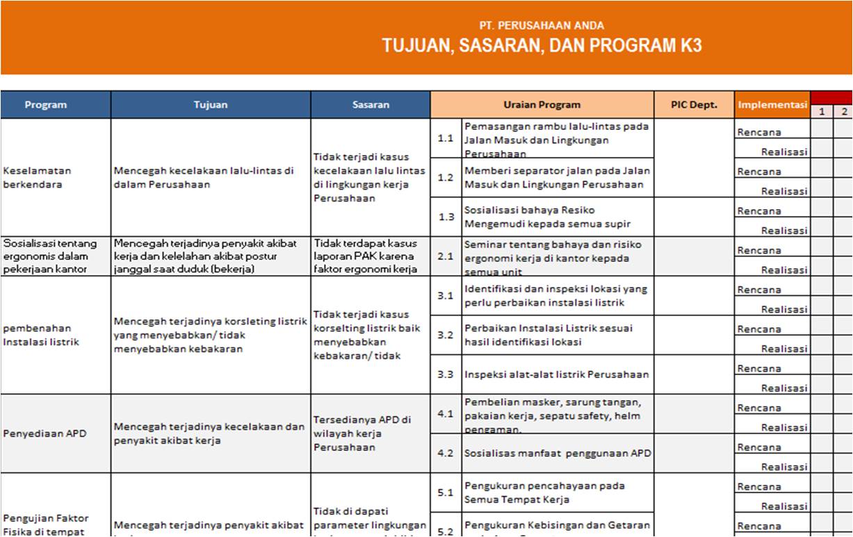 Detail Contoh Program K3 Dalam Perusahaan Nomer 19