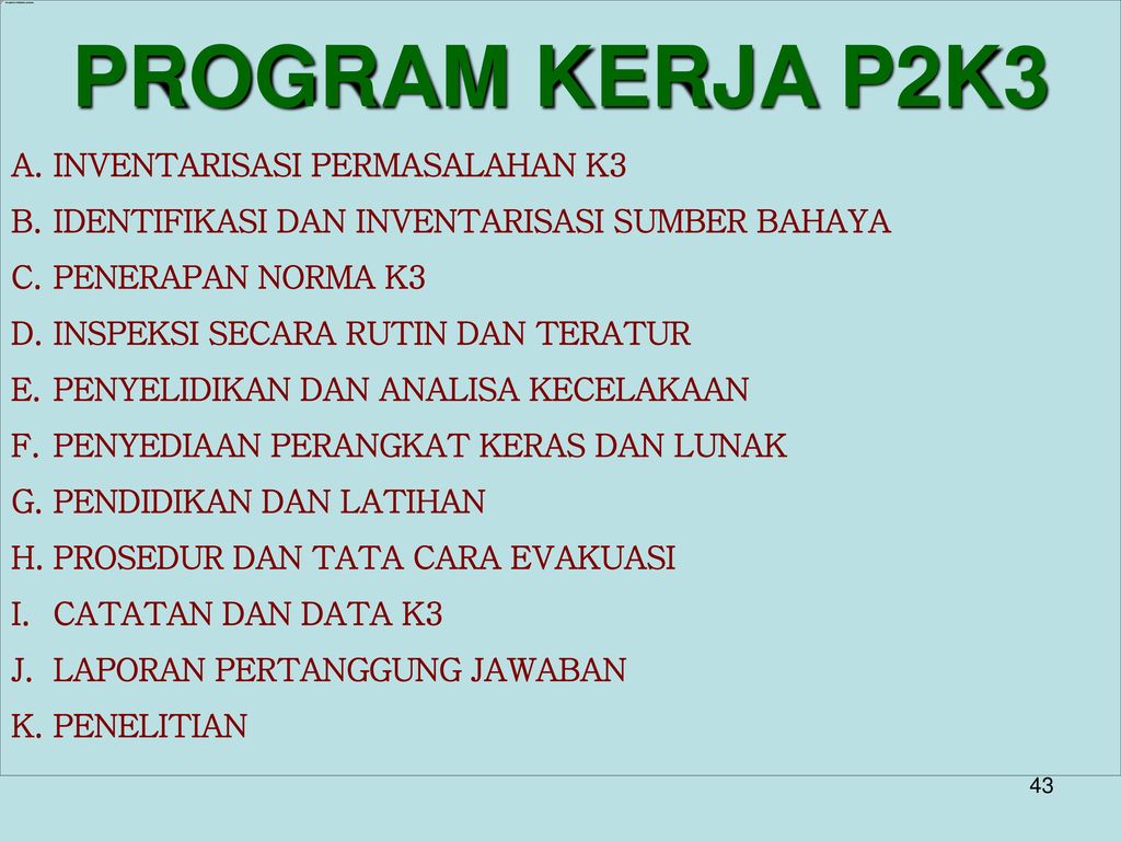 Detail Contoh Program K3 Dalam Perusahaan Nomer 28