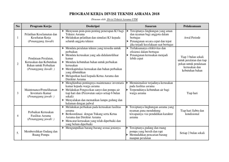 Detail Contoh Program Kerja Nomer 26