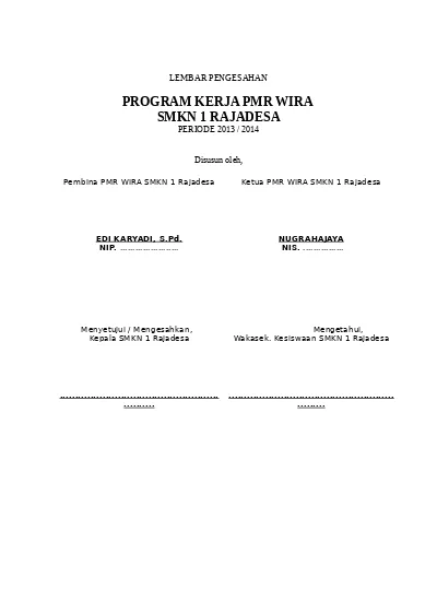 Detail Contoh Program Kerja Ekstrakurikuler Nomer 27