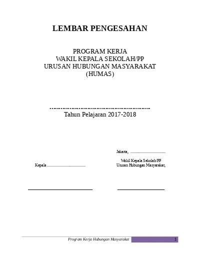 Detail Contoh Program Kerja Humas Sekolah Nomer 16