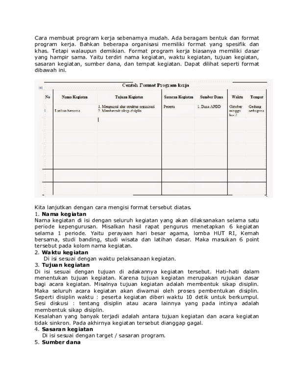 Detail Contoh Program Kerja Organisasi Nomer 35