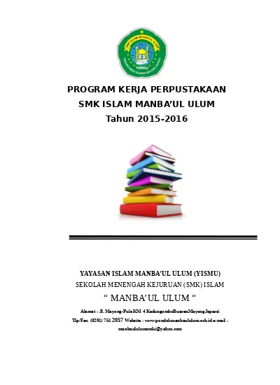 Detail Contoh Program Kerja Perpustakaan Nomer 18