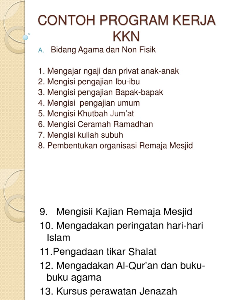 Detail Contoh Program Kkn Nomer 2