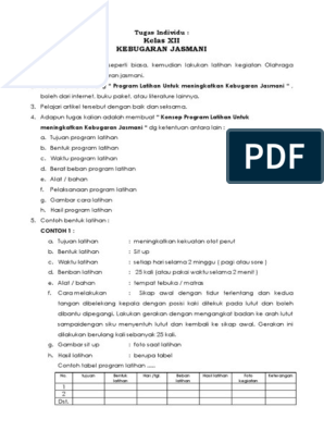 Detail Contoh Program Latihan Kebugaran Jasmani Nomer 27