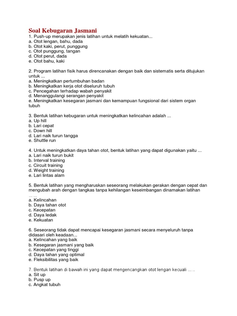 Detail Contoh Program Latihan Kebugaran Jasmani Nomer 38