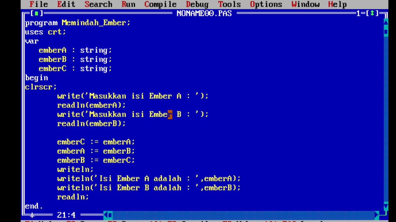 Detail Contoh Program Pascal Nomer 14