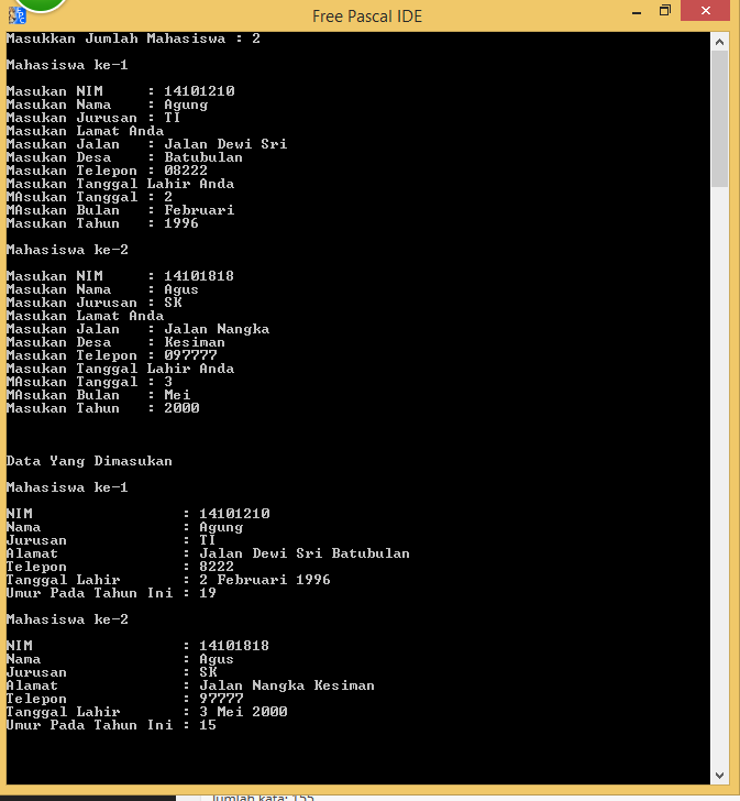 Detail Contoh Program Pascal Nomer 44